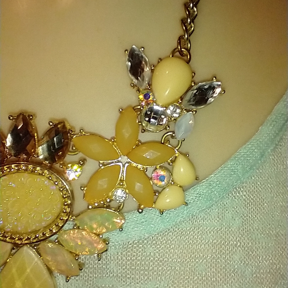 Sunshine Yellow Statement Necklace - image 5